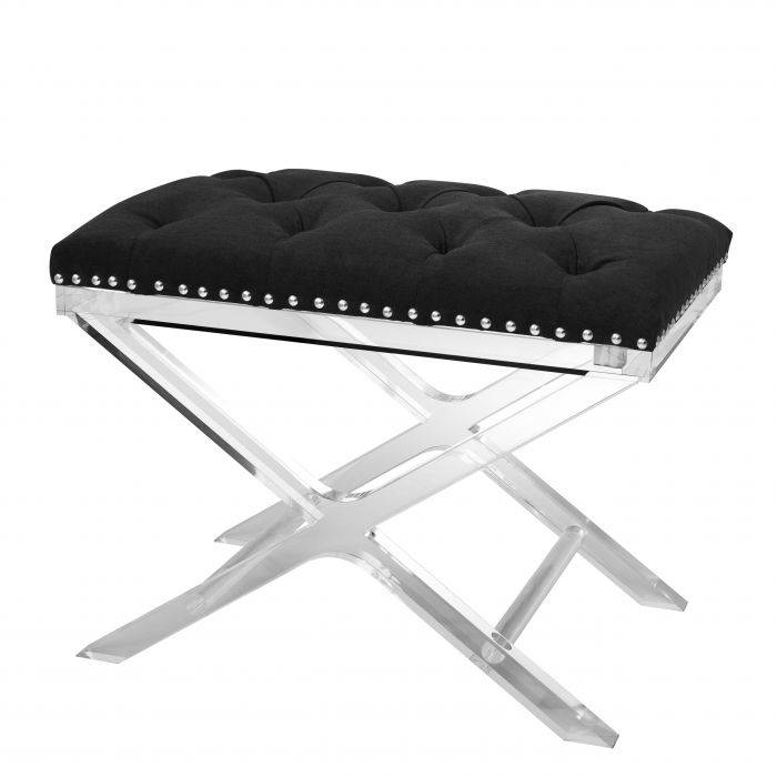 Eichholtz 110945 Stool Bruno black velvet