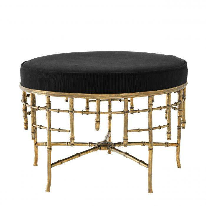 Eichholtz 111253 Stool Alessia L vintage brass finish albin black 