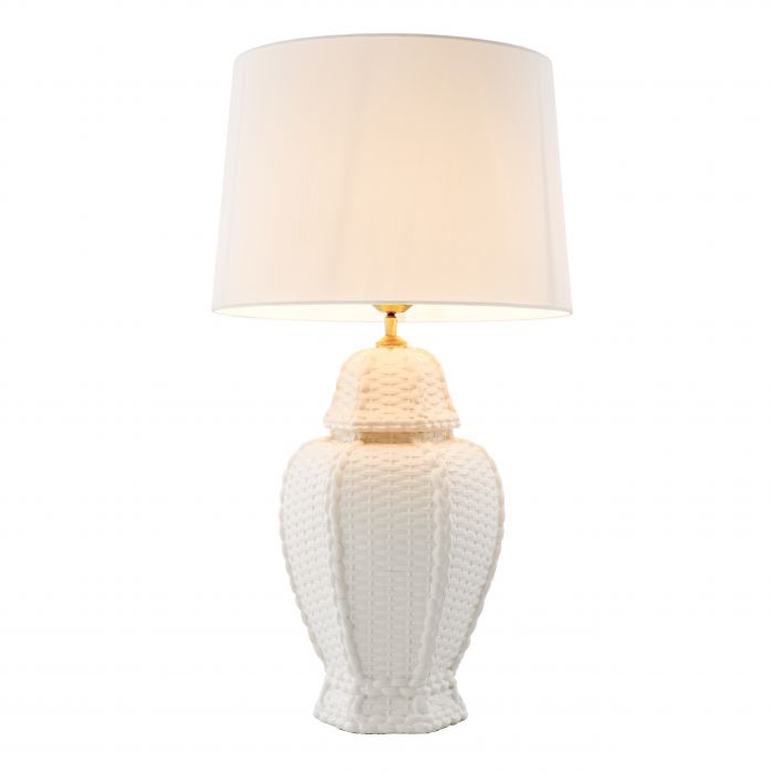 Eichholtz 112290 Table Lamp Tessere white ceramic incl shade