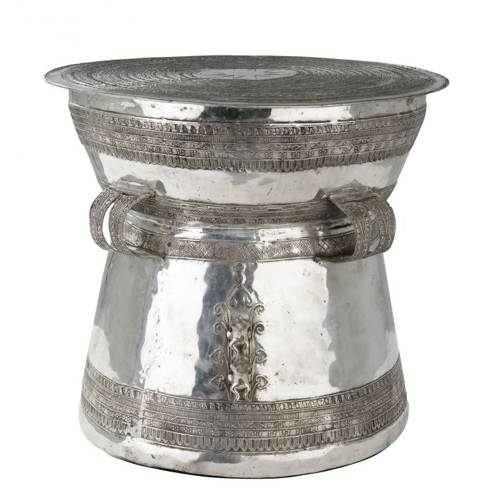 Eichholtz 105827 Side Table Drum Thai Antique Silver