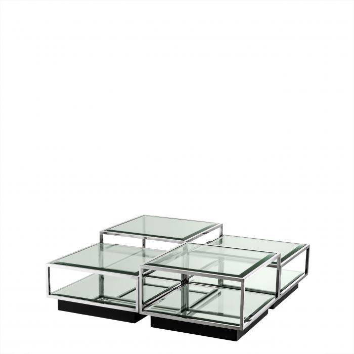 Eichholtz 111074 Coffee Table Tortona polished stainless steel S/4
