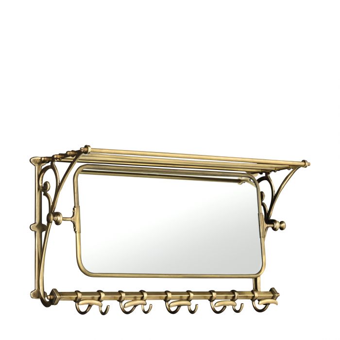 Eichholtz 101017 Coatrack Varadero with mirror antique brass finish