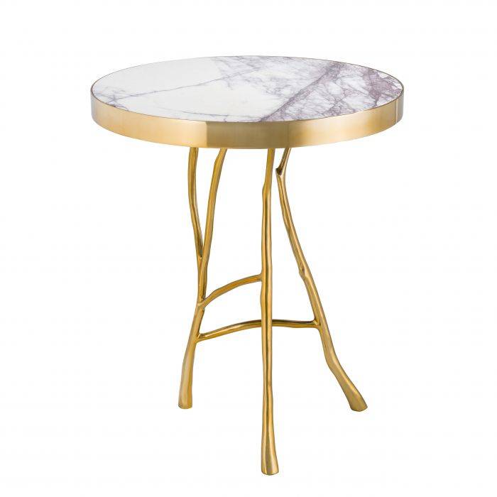 Eichholtz 110605 Side Table Veritas gold finish white marble