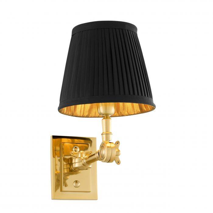 Eichholtz 107174 Wall Lamp Wentworth Single gold finish incl black 