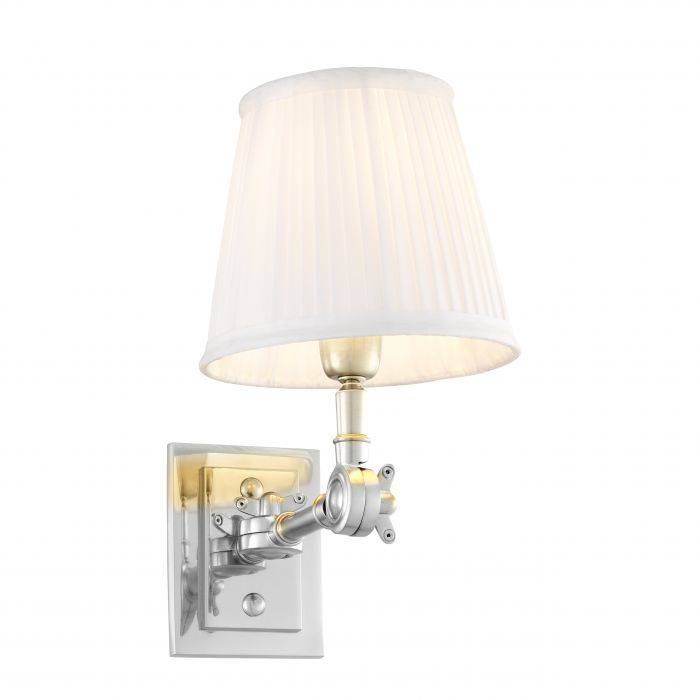Eichholtz 107221 Wall Lamp Wentworth Single nickel incl white shade