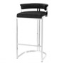 Иконка Eichholtz 111660 Bar Stool Dante polished ss black velvet